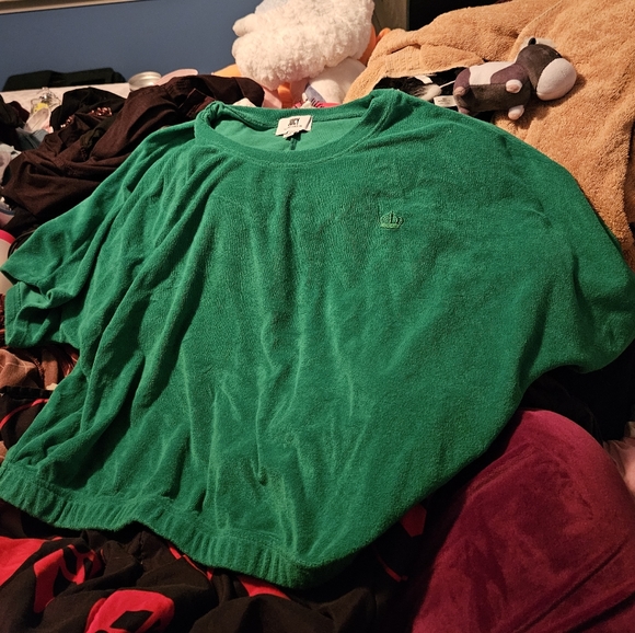 Juicy By Juicy Couture Womens Crew Neck Short Sleeve Towel Terry Top NWOT - Picture 2 of 8